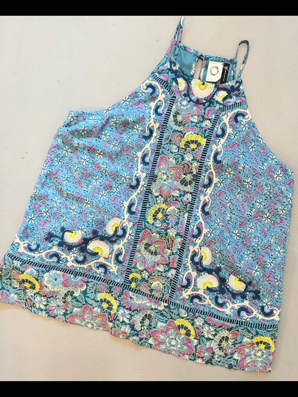 Anthropologie Akemi + Kin Blue Multi Printed Top